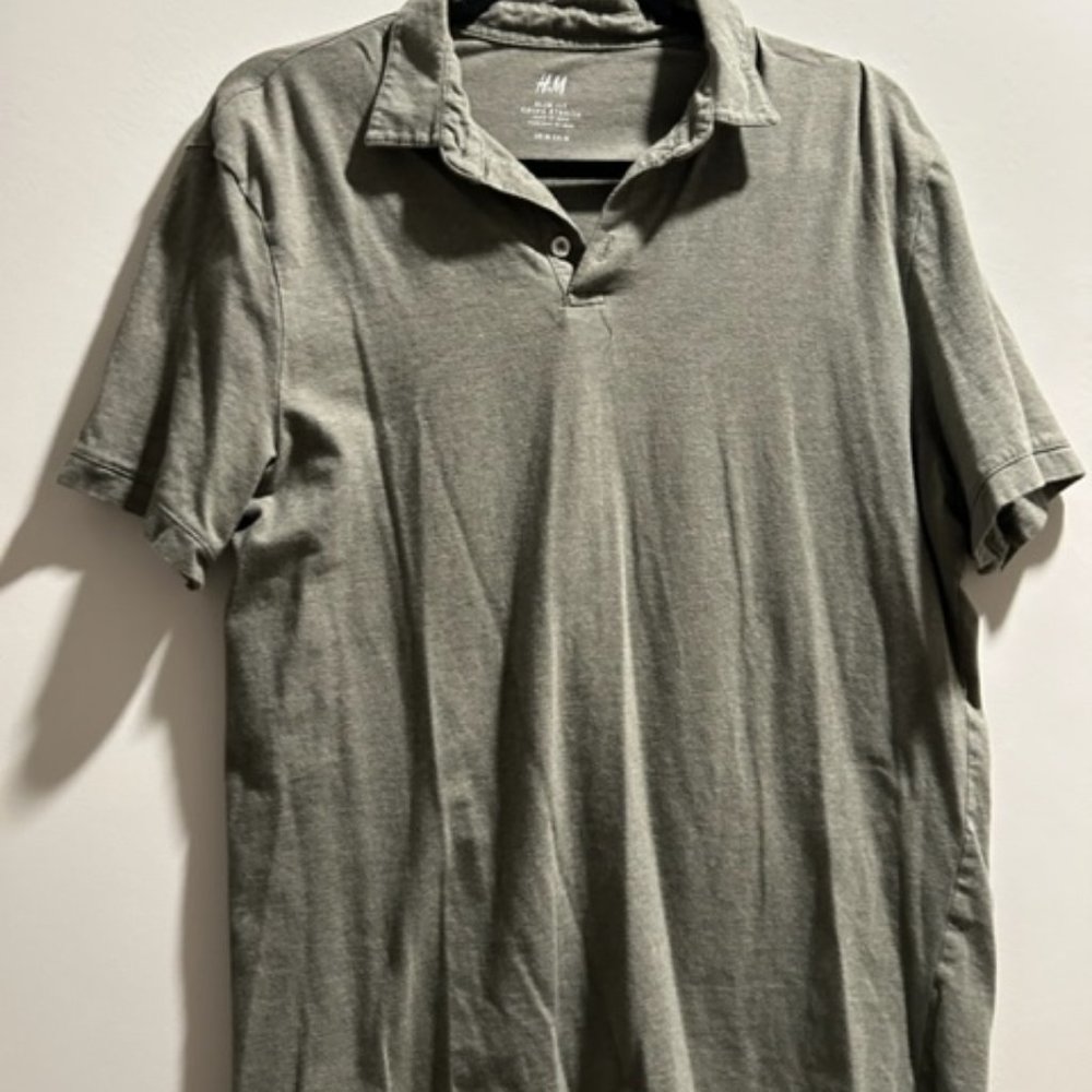 H&M Slim Fit Olive Green Polo